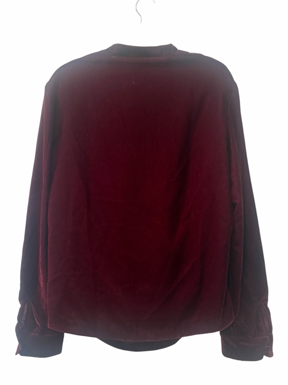 Lauren Ralph Lauren NWT Burgundy Velvet Draped Blouse Petite 12P - Picture 12 of 12